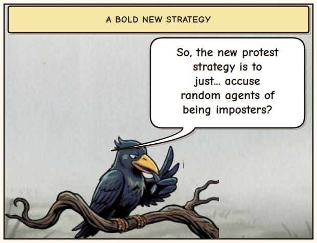 Protestor's New Tactic